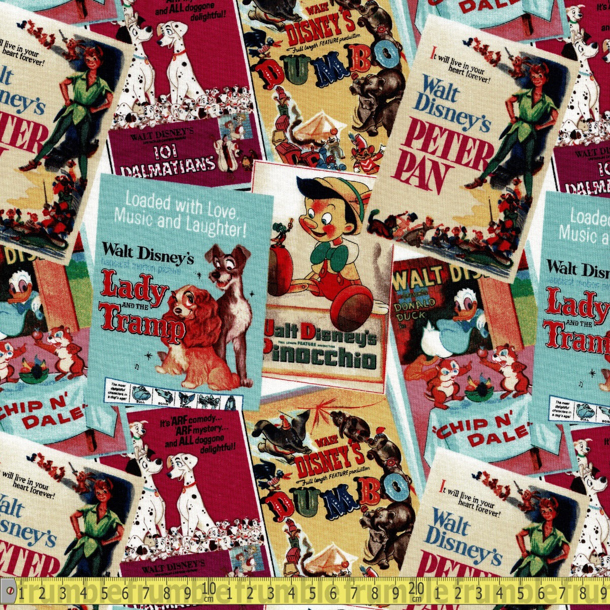 Springs Creative - Disney Classic Posters Collection Multi Sewing and Dressmaking Fabric
