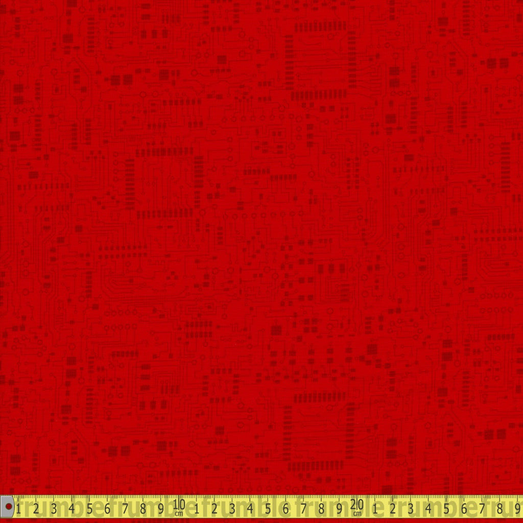 Studio E - Data Point Circuit Board Red - Sewing and Dressmaking Fabric