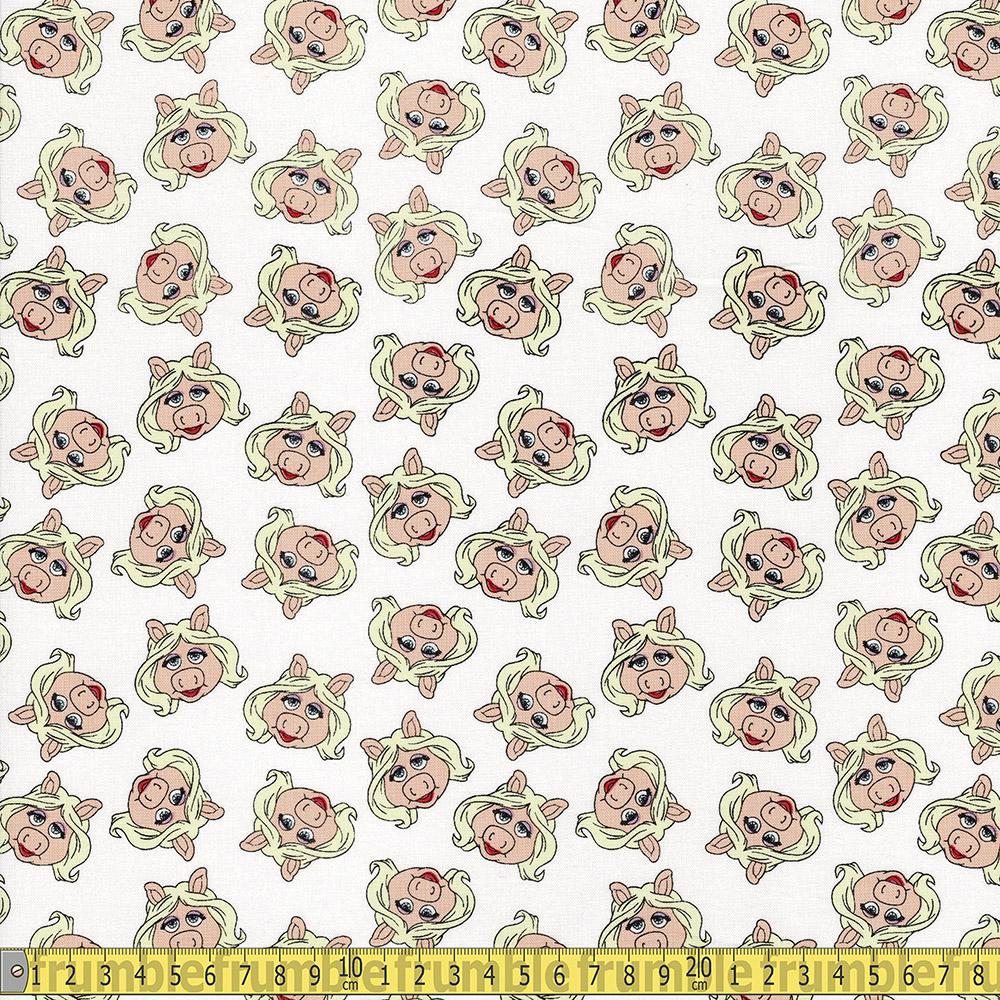 The Muppet Collection - Miss Piggy - White Sewing and Dressmaking Fabric