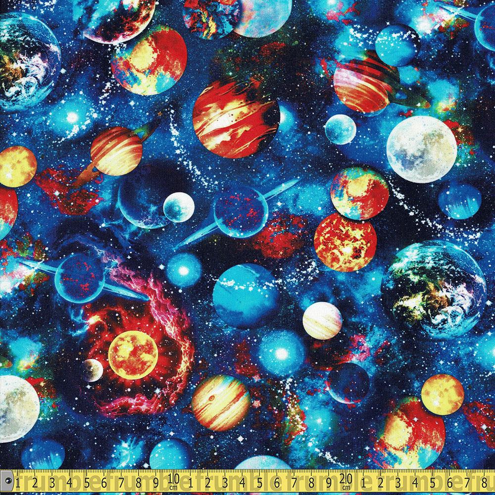 Timeless Treasures - Maths And Science - Funky Outersapce Multi Sewing Fabric