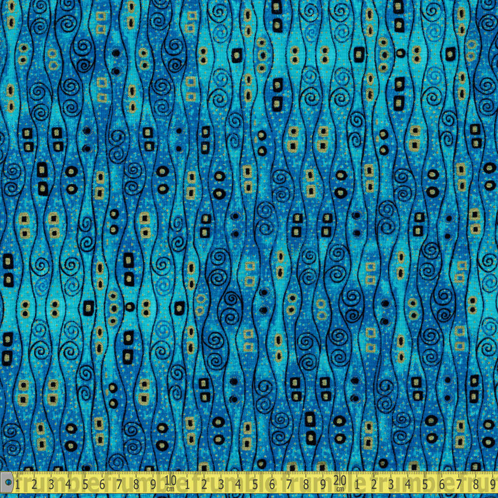 Timeless Treasures Fabric - Abstract Bejeweled Stripes - Turquoise Sewing and Dressmaking Fabric