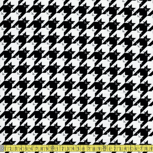 Timeless Treasures Fabric - Kitty Houndstooth - Black Sewing and Dressmaking Fabric
