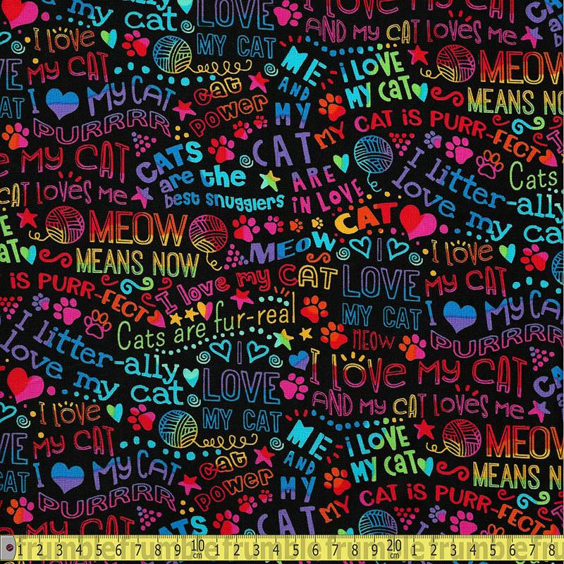 I Love My Cat Rainbow Bright - Frumble Fabrics