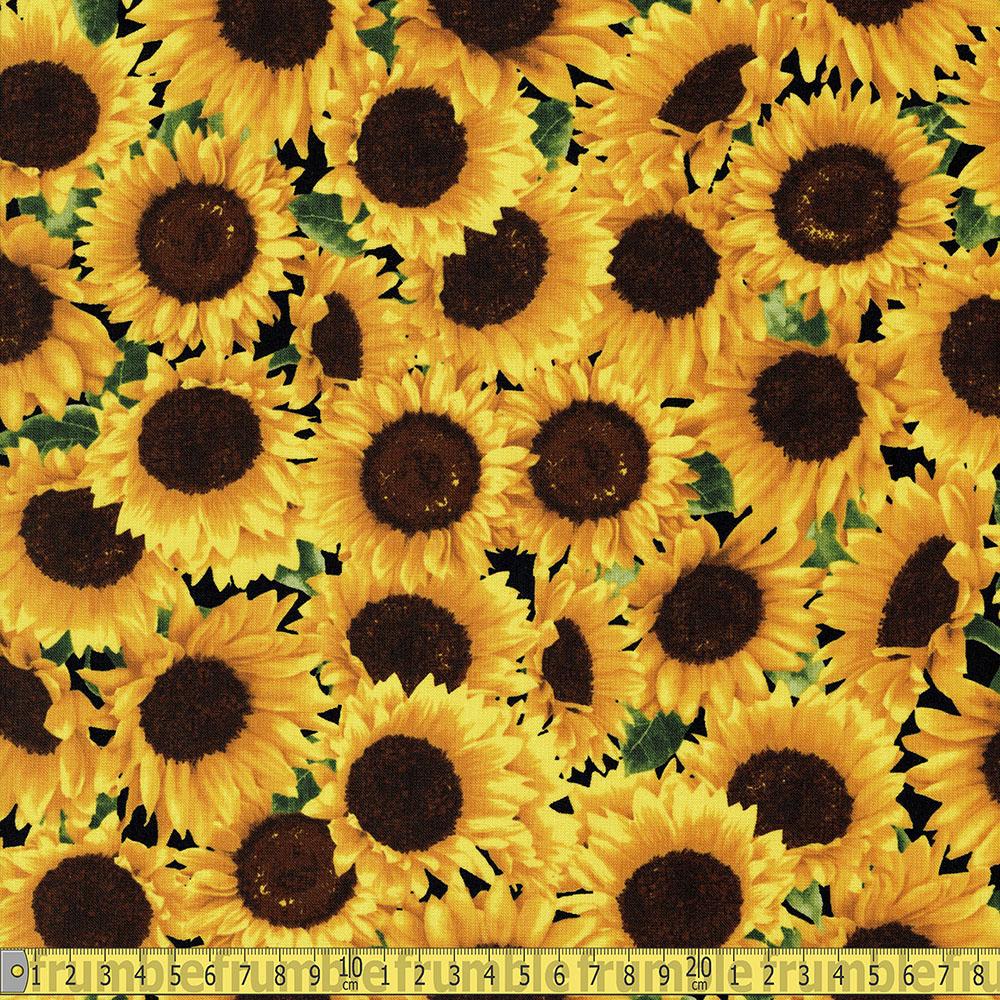 Packed Sunflowers Yellow - Frumble Fabrics