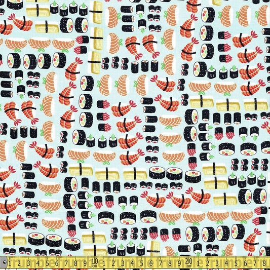 Sushi Food Blue - Frumble Fabrics