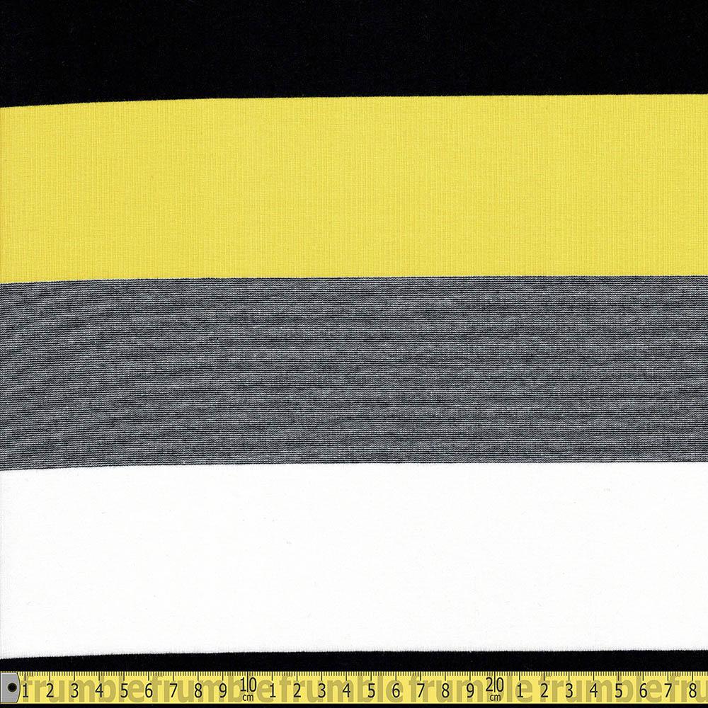 Yellow Marl Wide Stripe Yarn Dyed Jersey - Frumble Fabrics