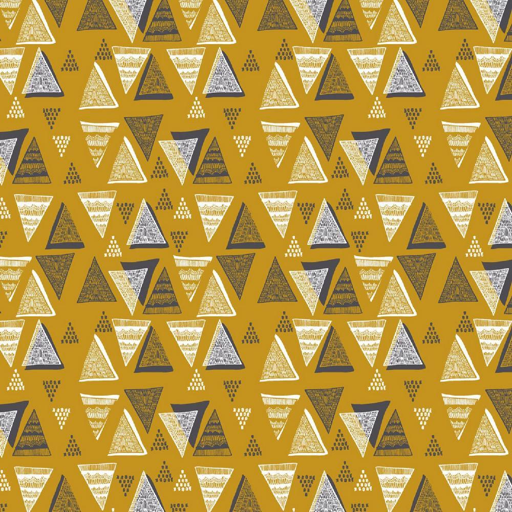 Triangle Stamps Double Gauze Mustard - Frumble Fabrics