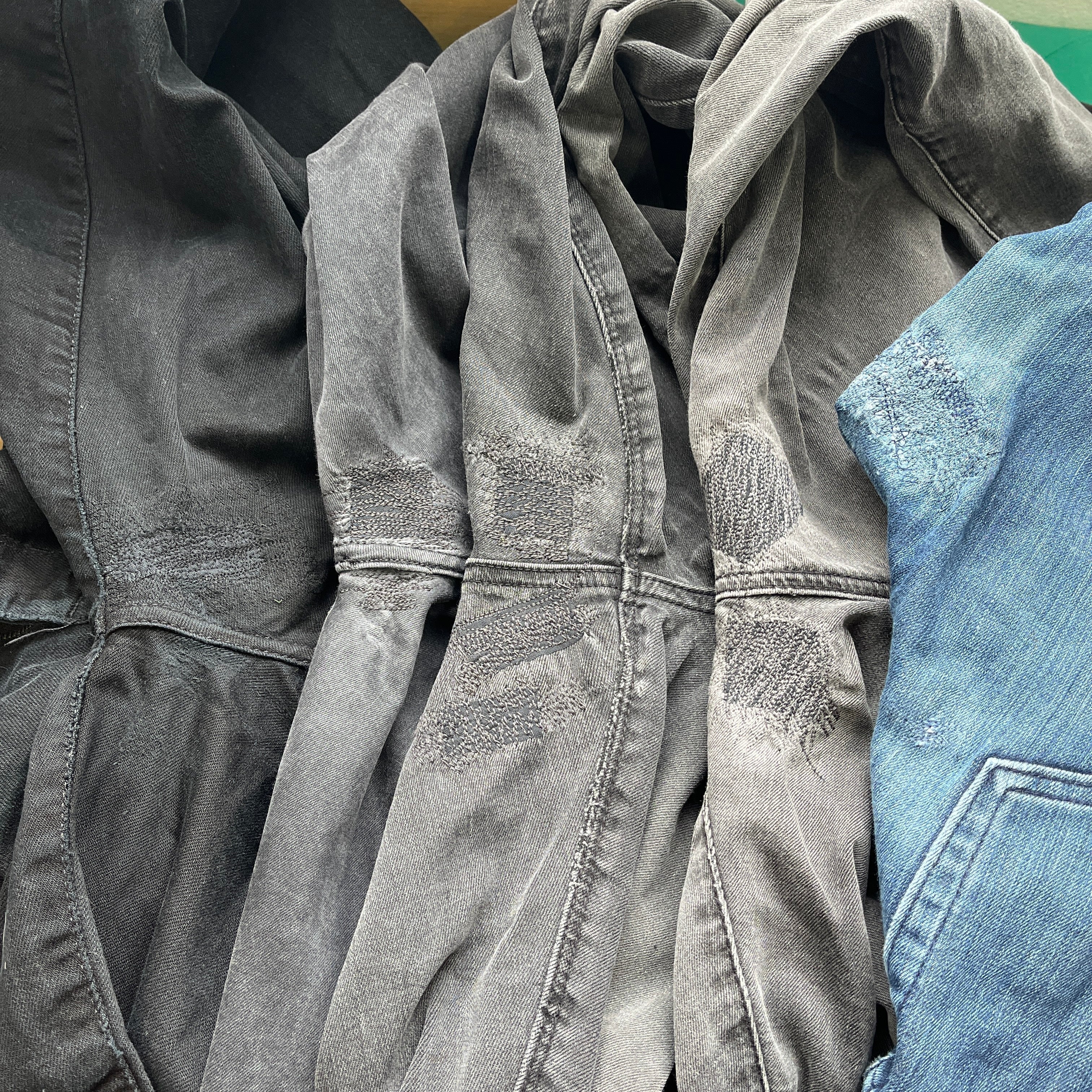 How to repair holes in worn out jeans.