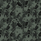 Soft Sweat Fabric - Tropical Feeling Toucan - Sage Green