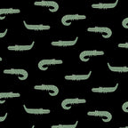 Cotton Poplin Fabric - Later Alligator - Black