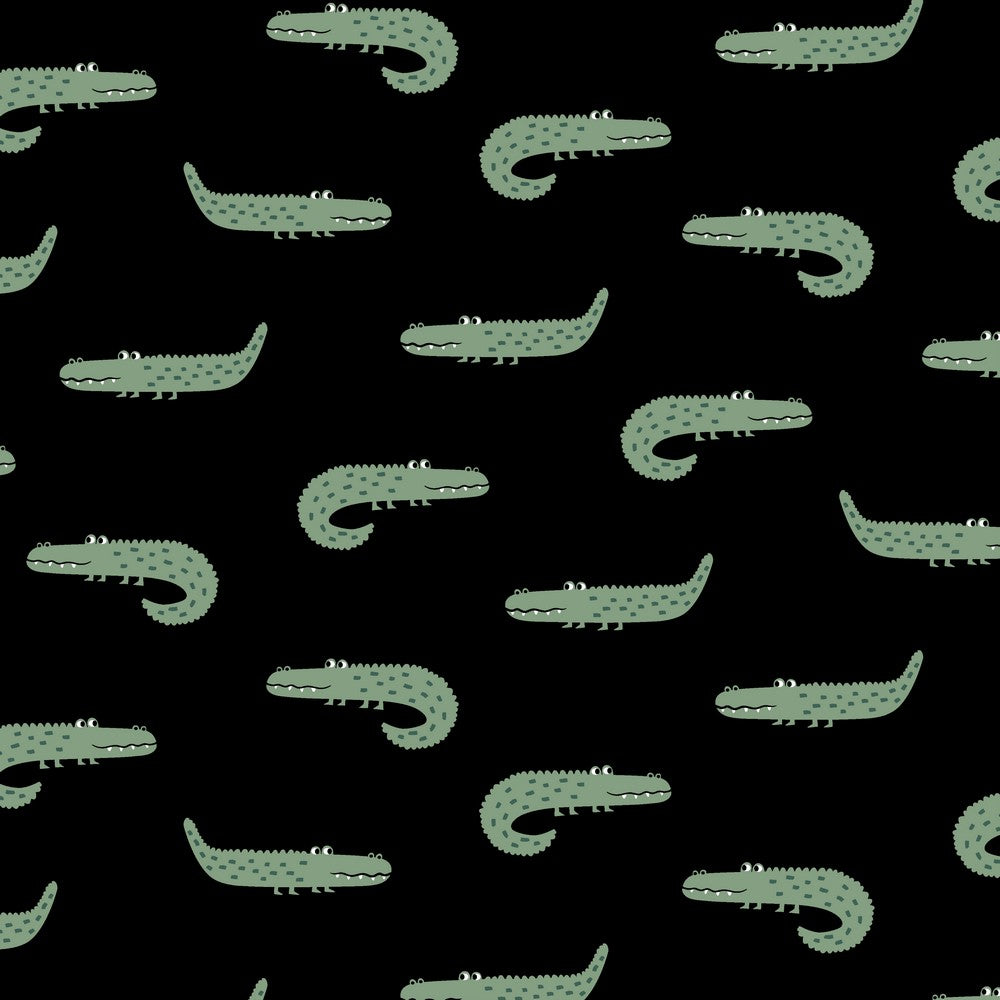 Cotton Poplin Fabric - Later Alligator - Black