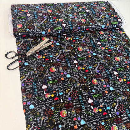 Timeless Treasures - Spaced Out Science - Black