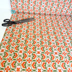 Retro Flower Power Cotton Fabric - 145cm Wide