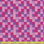 145cm Wide Medium Cotton - Block Party - Pink - Sewing and Dressmaking Fabric