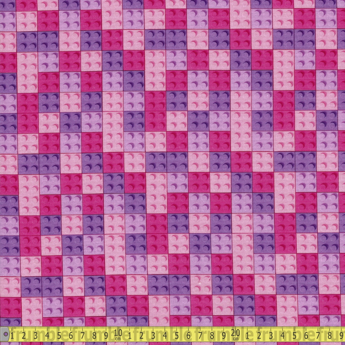 145cm Wide Medium Cotton - Block Party - Pink - Sewing and Dressmaking Fabric