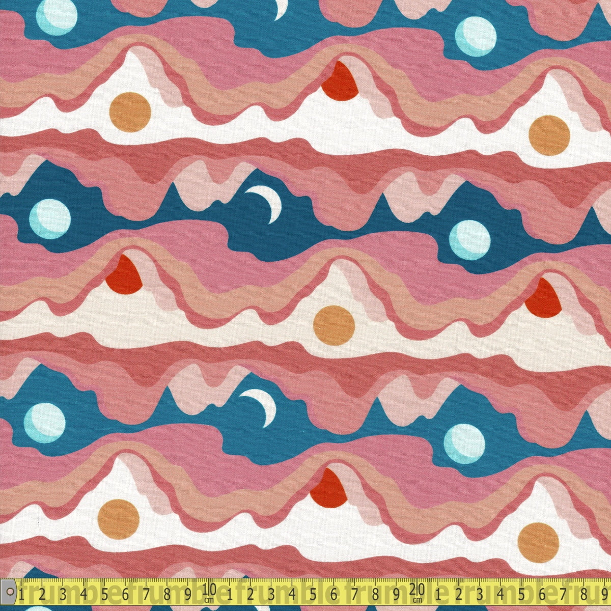 145cm Wide Medium Cotton - Candy Mountains - Pink - Sewing and Dressmaking Fabric