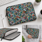 Pixel Art Gaming City Cotton Fabric - 145cm Wide