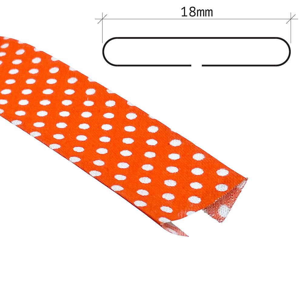 25m Reel of 18mm Polka Dot Bias Binding