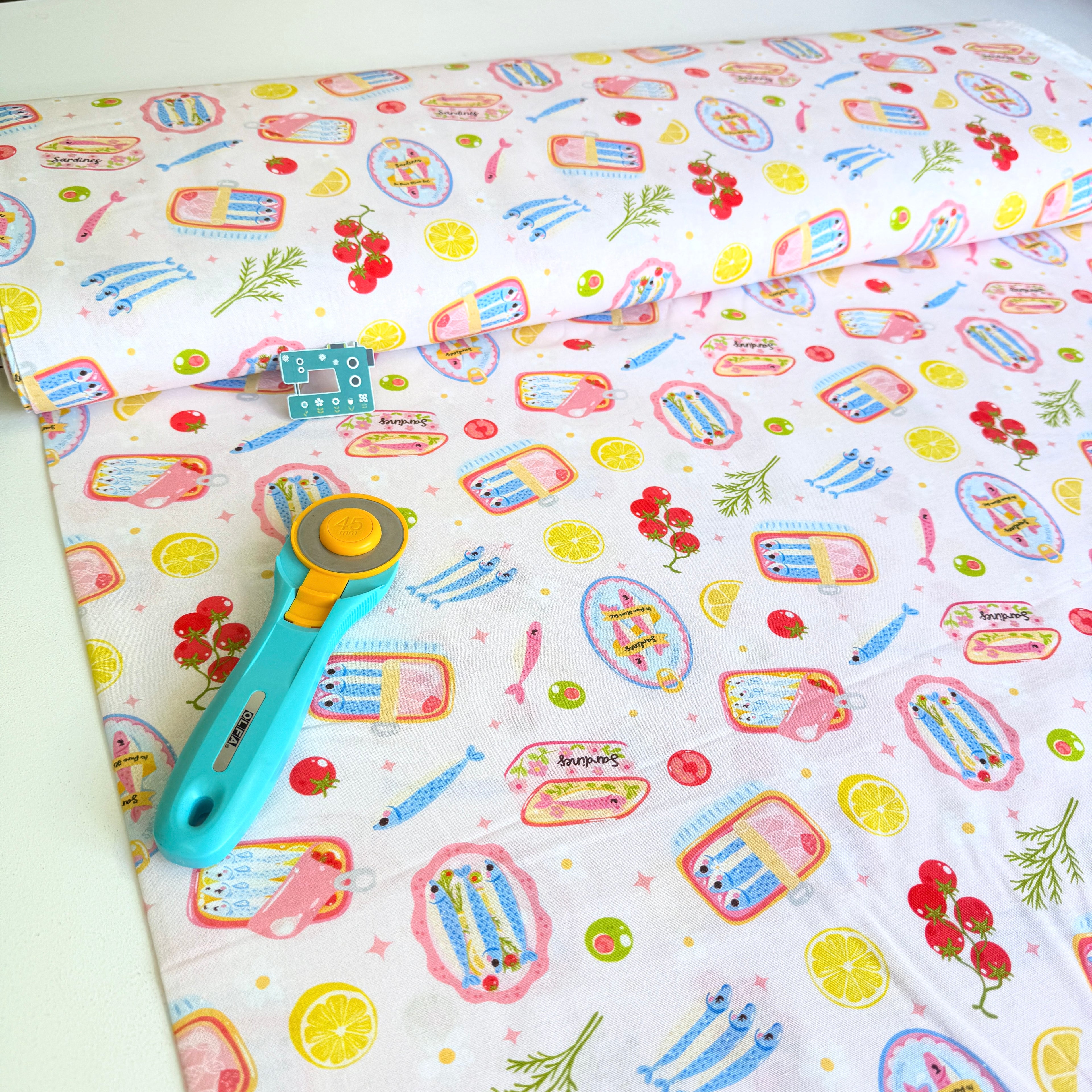 Tins Of Sardines Cotton Fabric - 145cm Wide