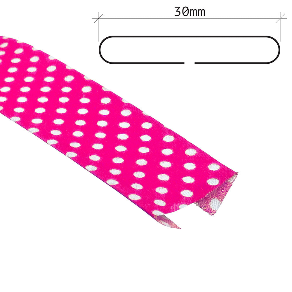 25m Reel of 30mm Polka Dot Bias Binding
