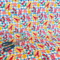 Seafood Picnic Cotton Fabric - Blue Gingham - 145cm Wide