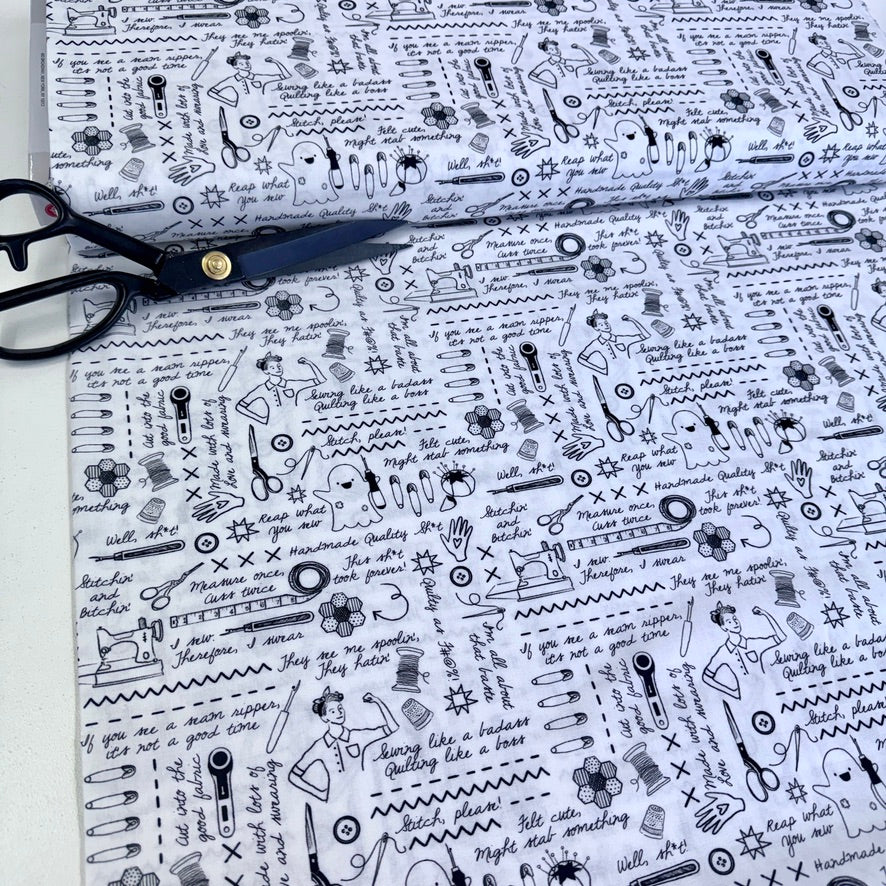 Dear Stella - Sweary Stitching - White