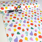 Cute Fruit Faces Cotton Jersey Fabric - Ivory