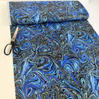 Timeless Treasures - Abstract Metallic Marble - Indigo