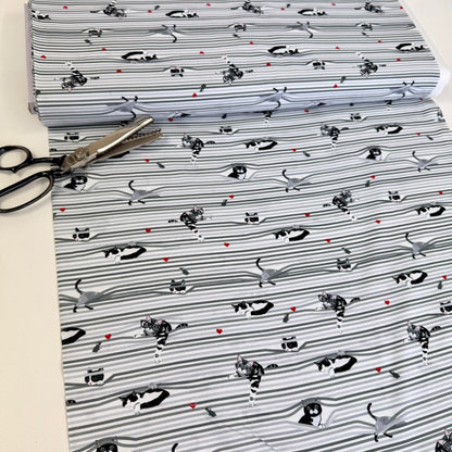 Timeless Treasures - Peekaboo Shade Cats - White