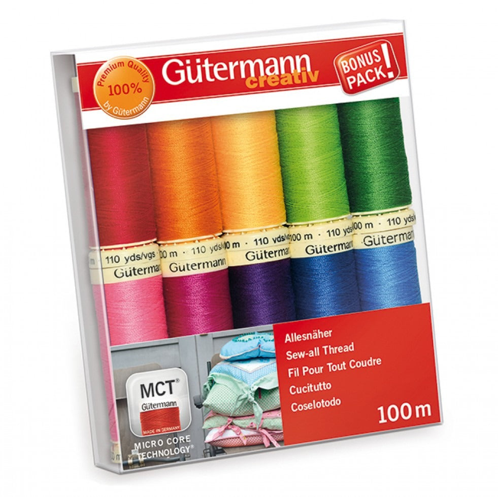 Gutermann Sew All Thread Set - 10 Reels - Bright Colours