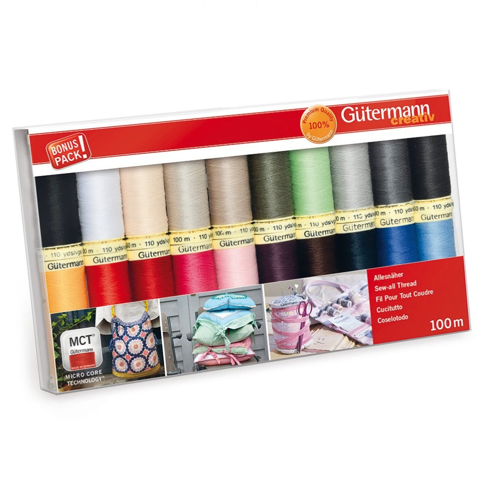 Gutermann Sew All Thread Set - 20 Reels - Variety of Colours