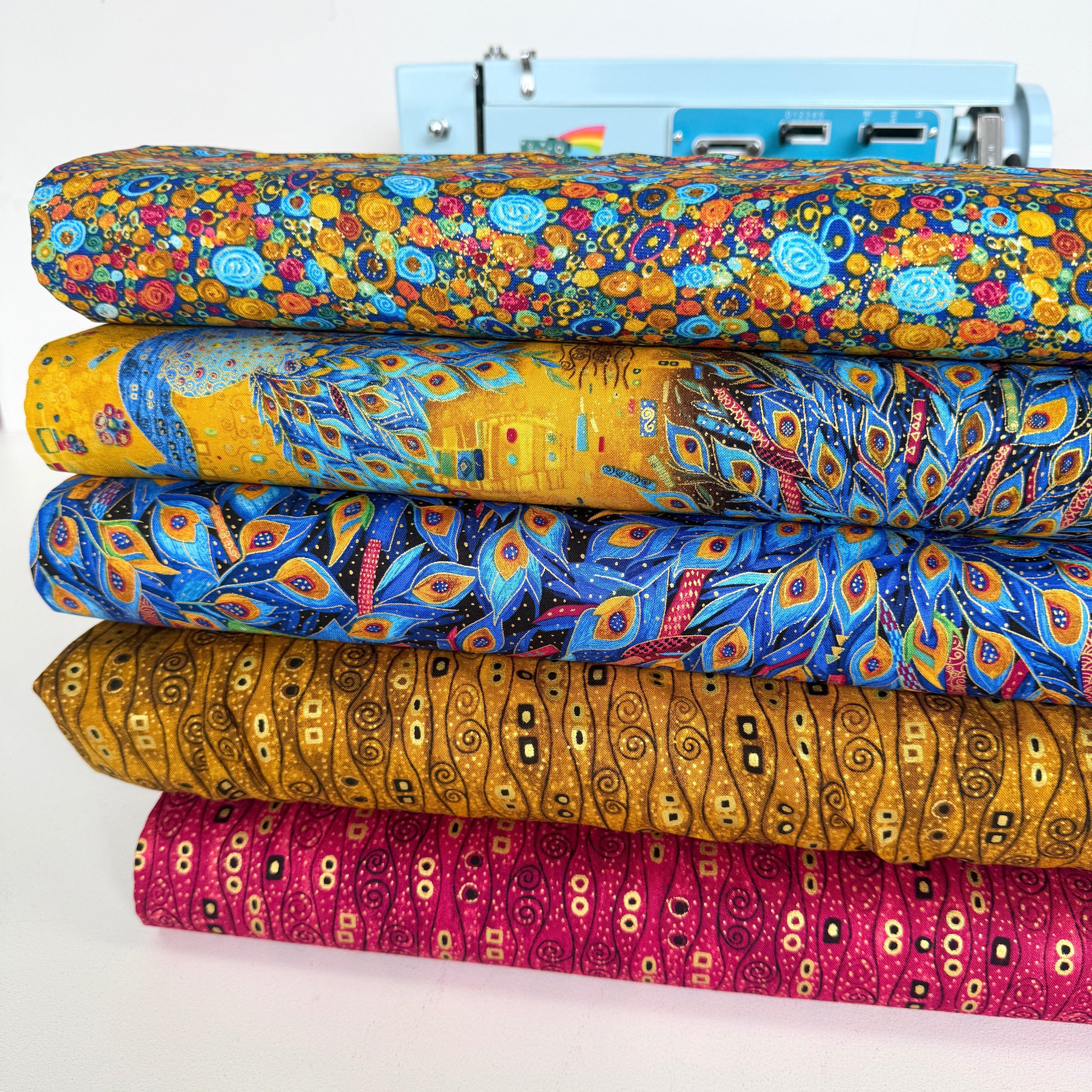 Timeless Treasures - Abstract Bejeweled Stripes - Brown