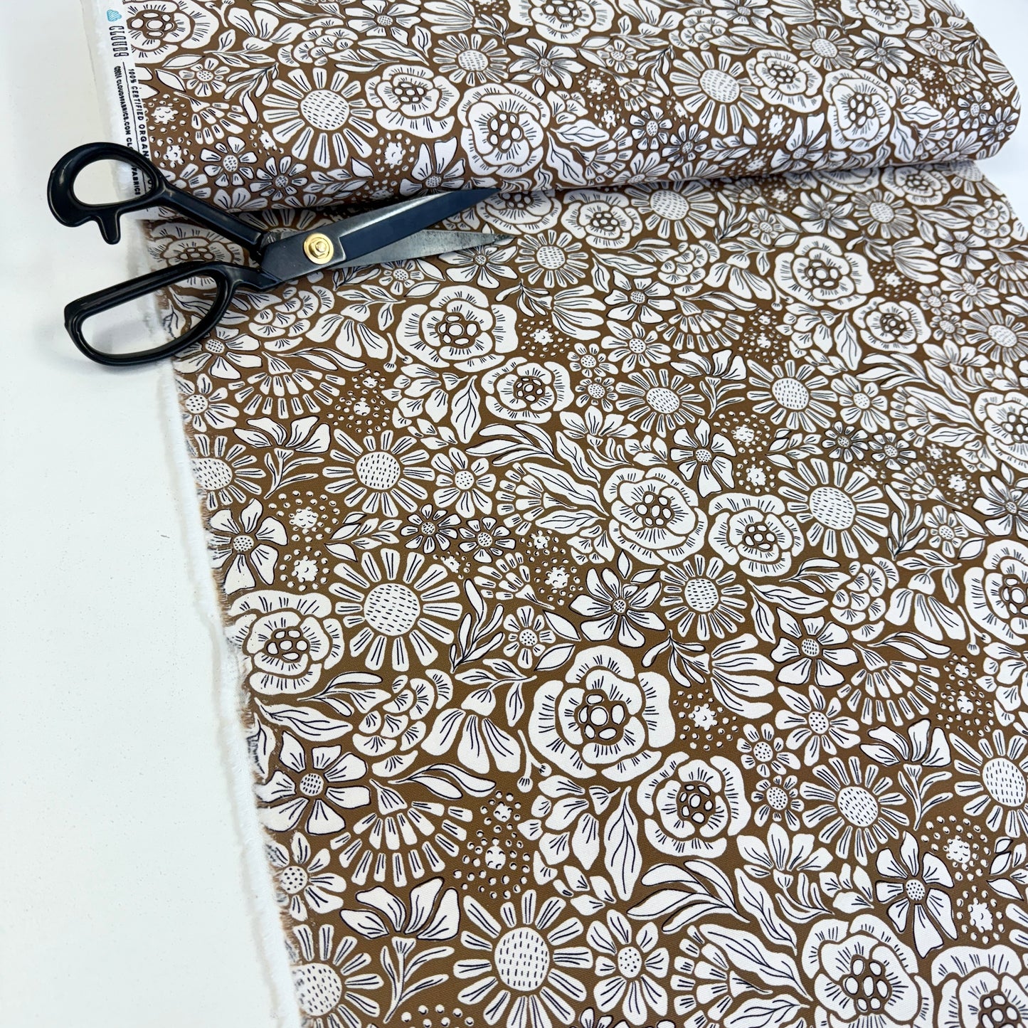 Cloud 9 Organic - Grassroots Canvas - Rita Flower Mustard