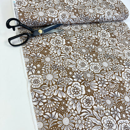 Cloud 9 Organic - Grassroots Canvas - Rita Flower Mustard