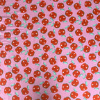 Happy Apples - Printed Cotton Jersey Fabric - Pink