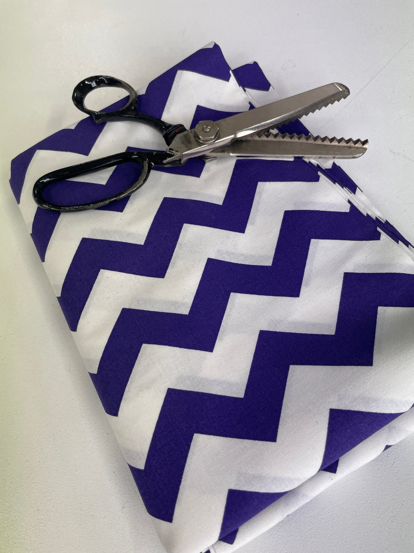 Remnant of 20mm Chevron Repeat - Purple - Quilting Cotton (300cm)