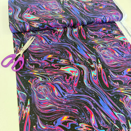 Timeless Treasures - Spaced Out Galaxy Marble - Black