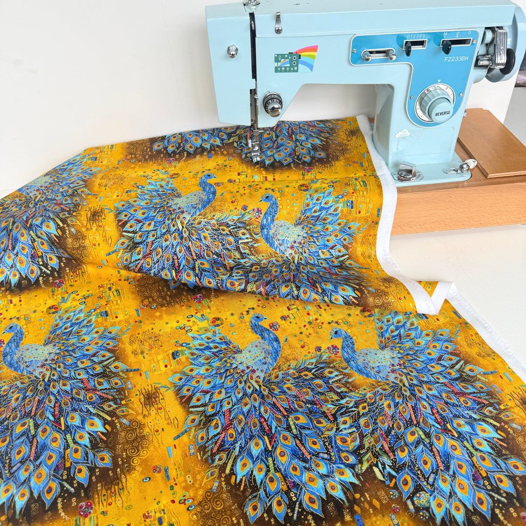 Timeless Treasures - Royal Peacocks - Gold