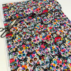 Timeless Treasures - Day Of The Dead - Packed Skeleton Floral Cats Multi