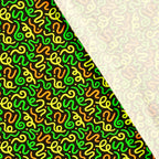 Brushed French Terry - Wriggly Neon Worms - Black