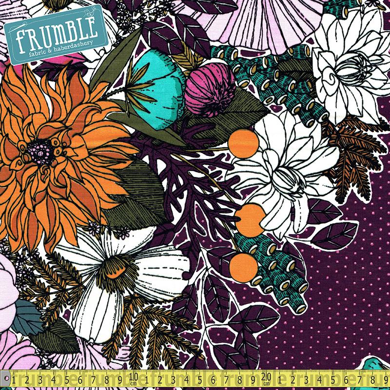 VOILE Garden Secrets Bouquet Purple - Frumble Fabrics