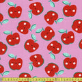 Cute Apple Faces - Printed Cotton Jersey - Pink