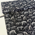 Timeless Treasures - Dinosaurs Skeletons - Black