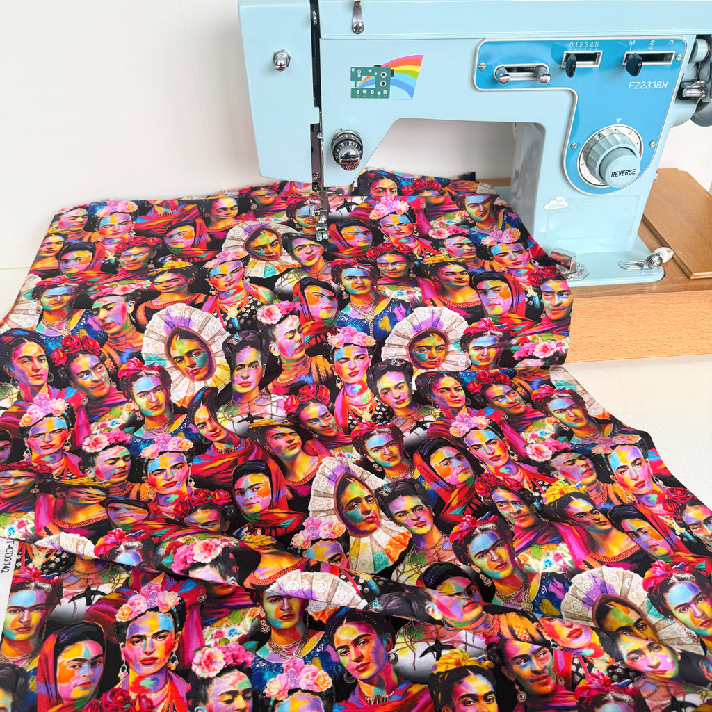 Timeless Treasures - Frida Packed Artist Faces - Black