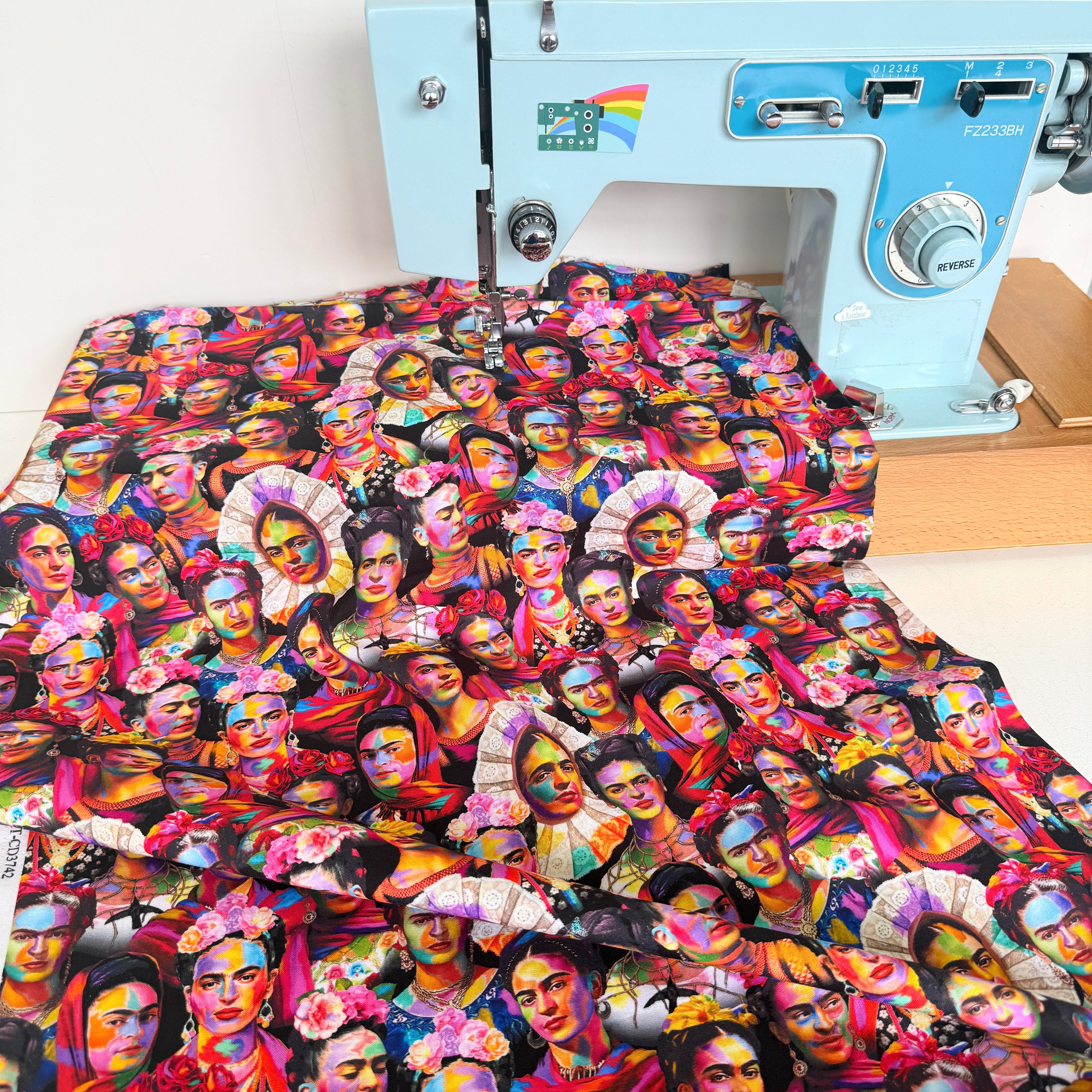 Timeless Treasures - Frida Packed Artist Faces - Black