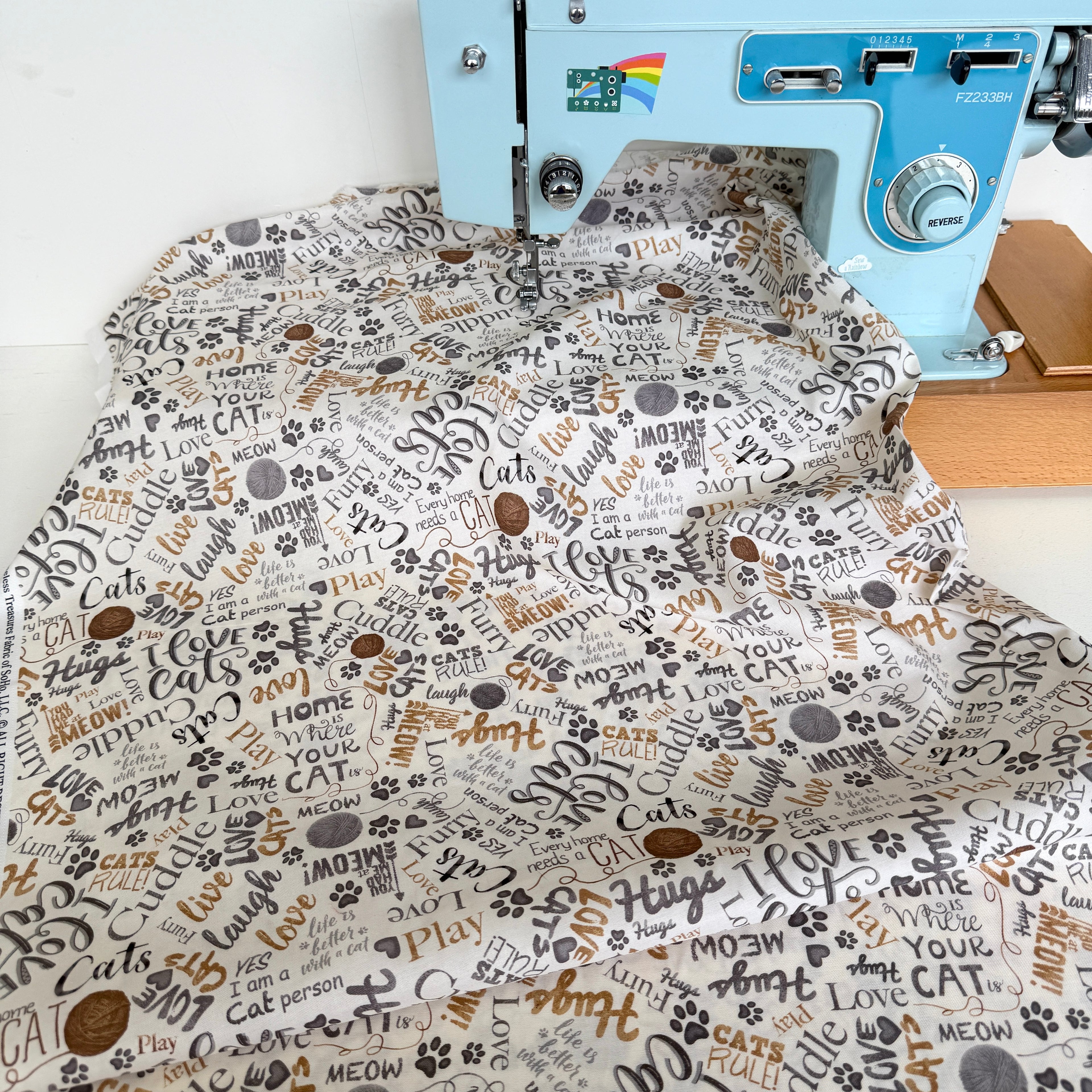 Timeless Treasures - Ball Of Yarn and Text - Natural