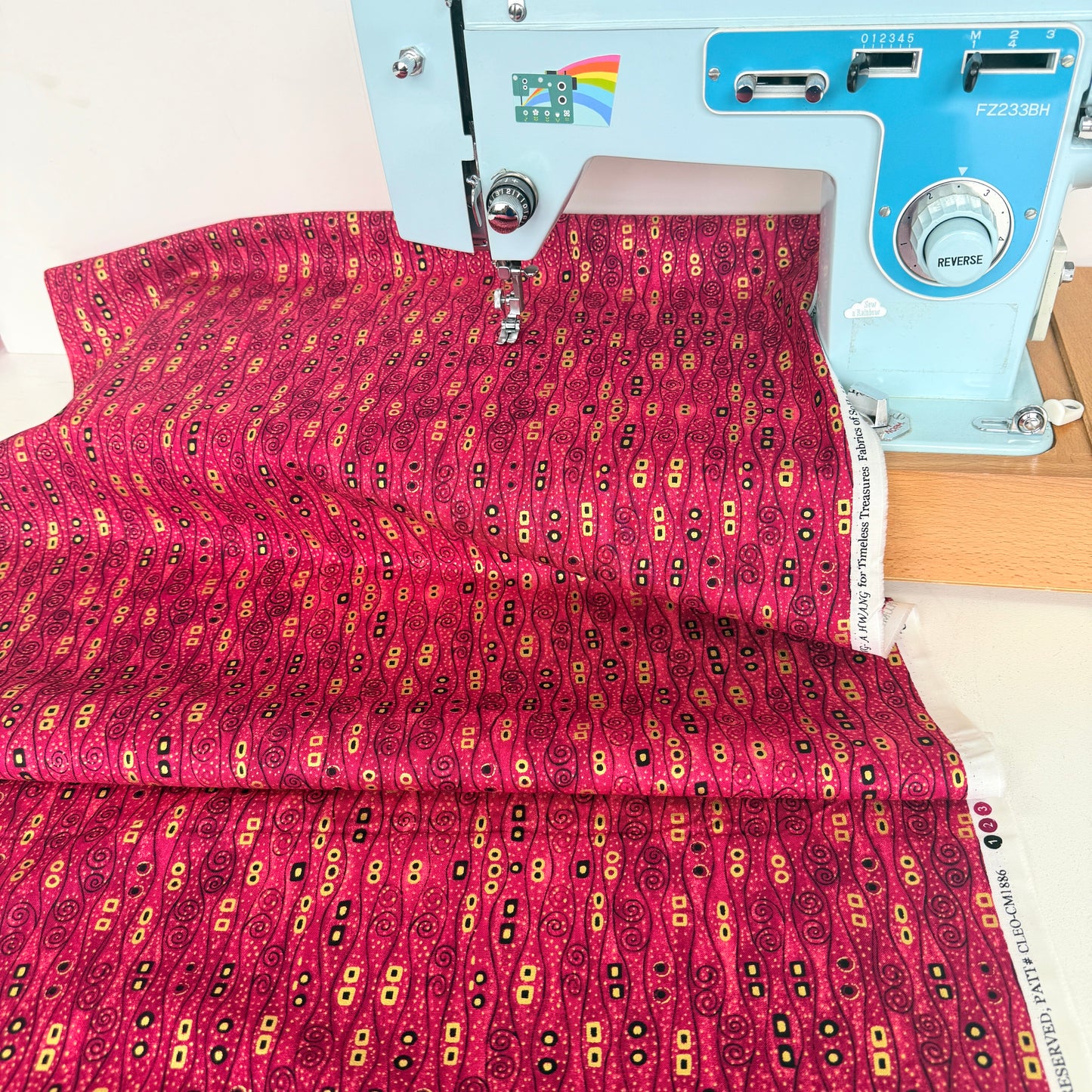 Timeless Treasures - Abstract Bejeweled Stripes - Burgundy