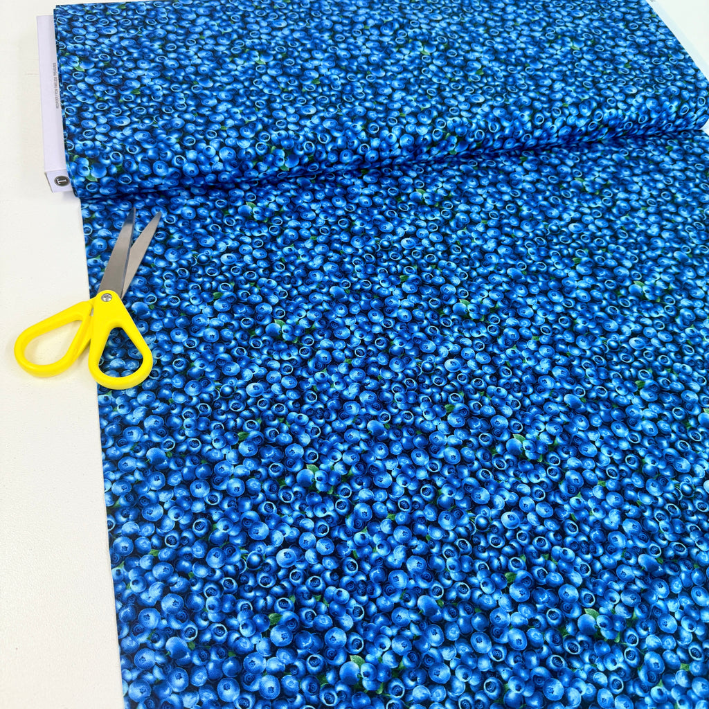 Timeless Treasures - Fruits - Packed Blueberries Blue