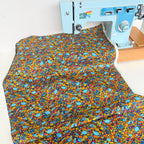 Timeless Treasures - Metallic Geo Floral - Navy