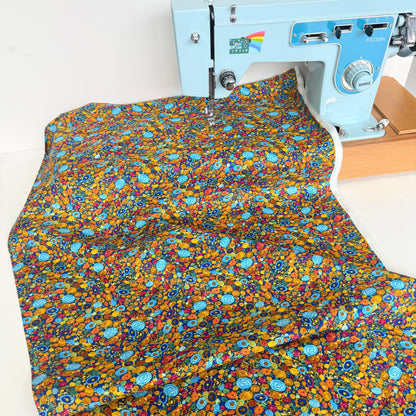 Timeless Treasures - Metallic Geo Floral - Navy